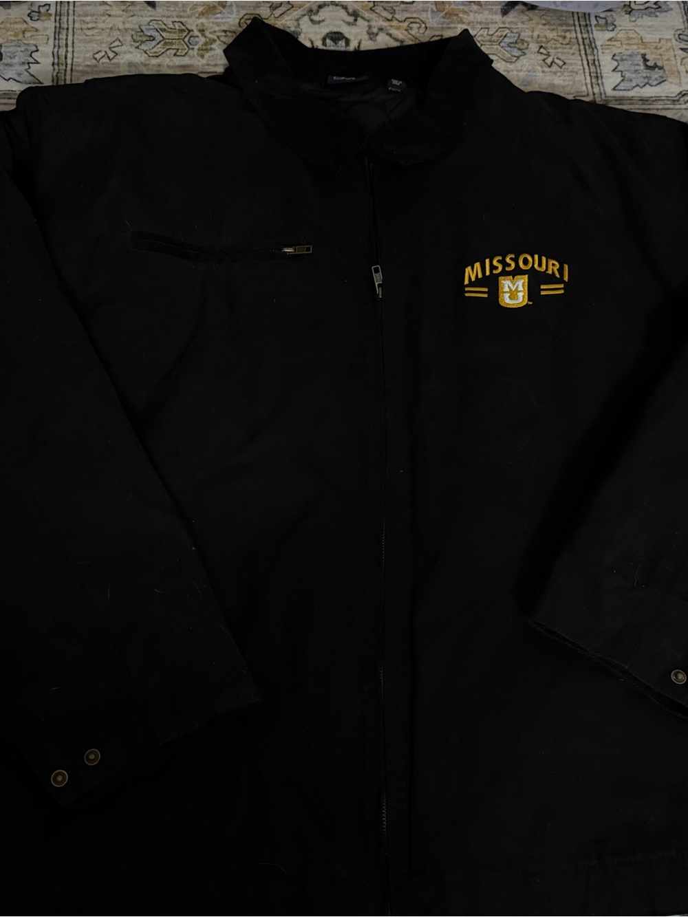 Missouri Embroidered Black Bomber Jacket